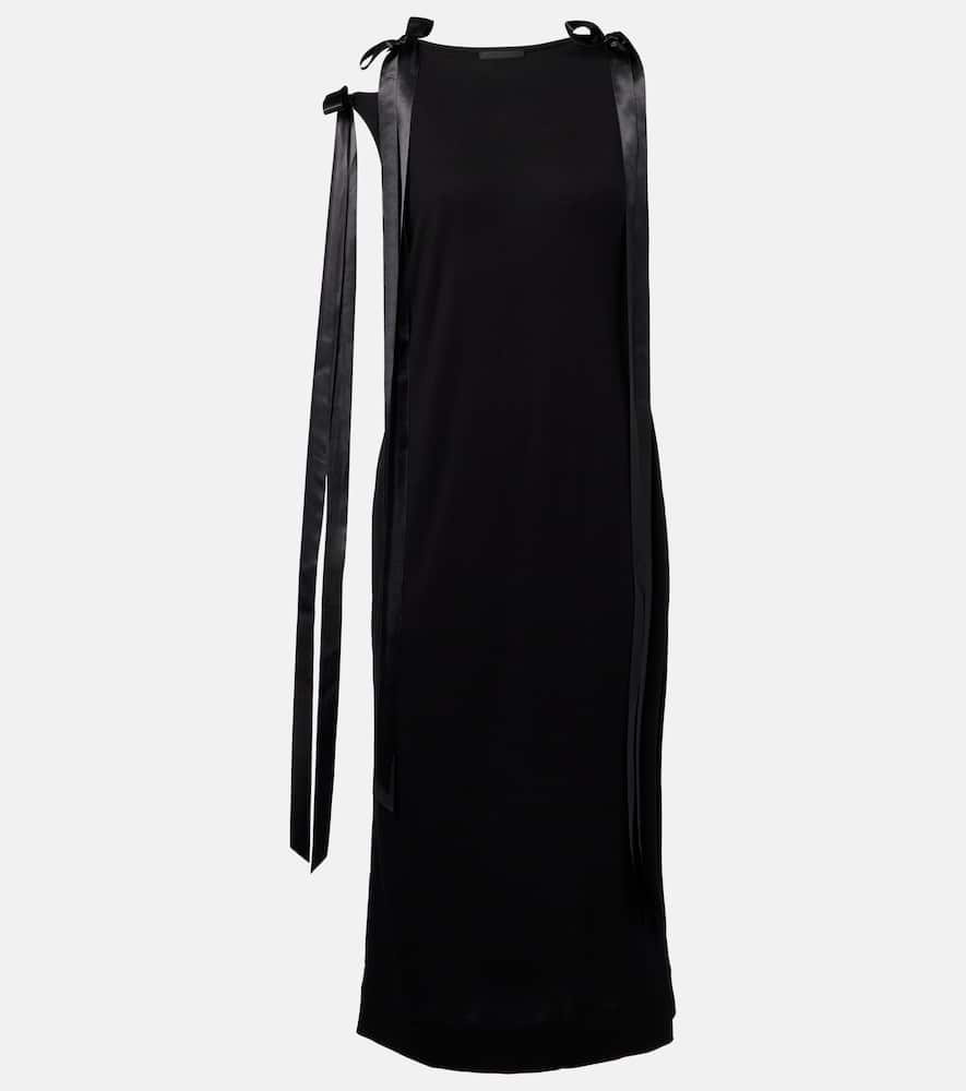 Bow-detail jersey midi dress