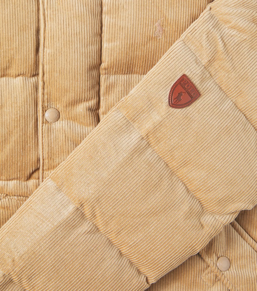 Polo Ralph Lauren Quilted Cotton Corduroy Down Jacket In Neutral