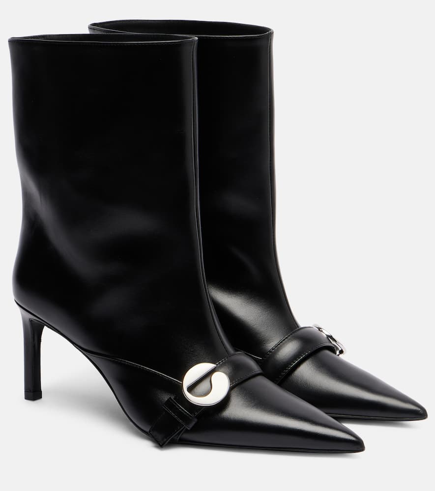 Coperni 70mm Buckle-fastening Pointed-toe Boots In Black