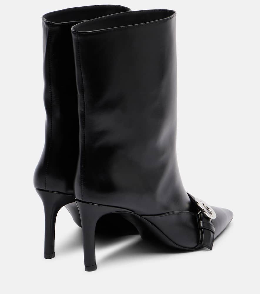 Coperni 70mm Buckle-fastening Pointed-toe Boots In Black