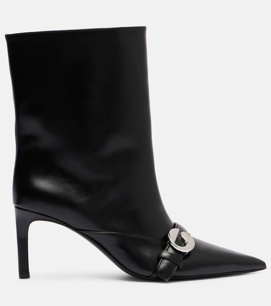 Coperni 70mm Buckle-fastening Pointed-toe Boots In Black