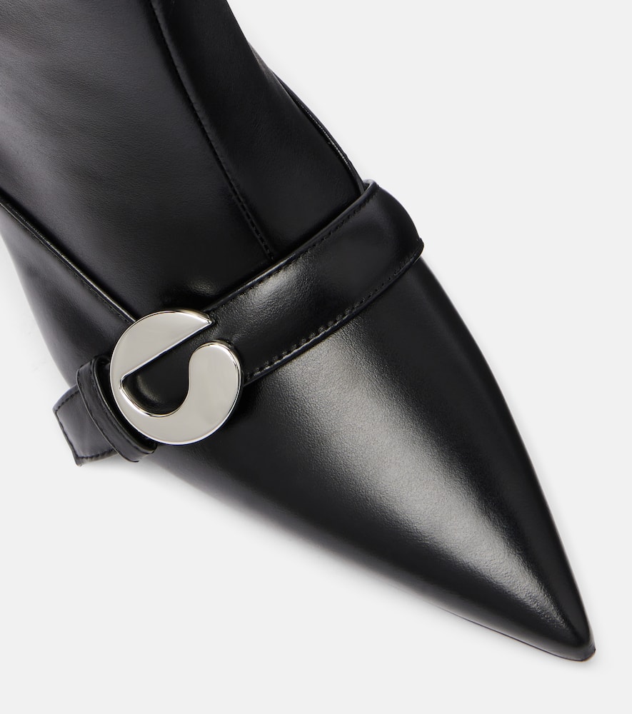 Coperni 70mm Buckle-fastening Pointed-toe Boots In Black