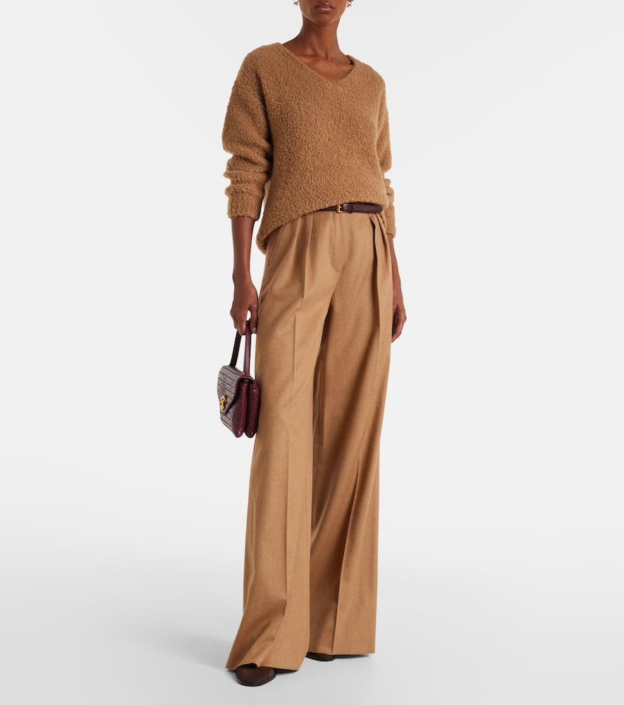 Max Mara Pantera Camel Hair And Silk Sweater In Brown