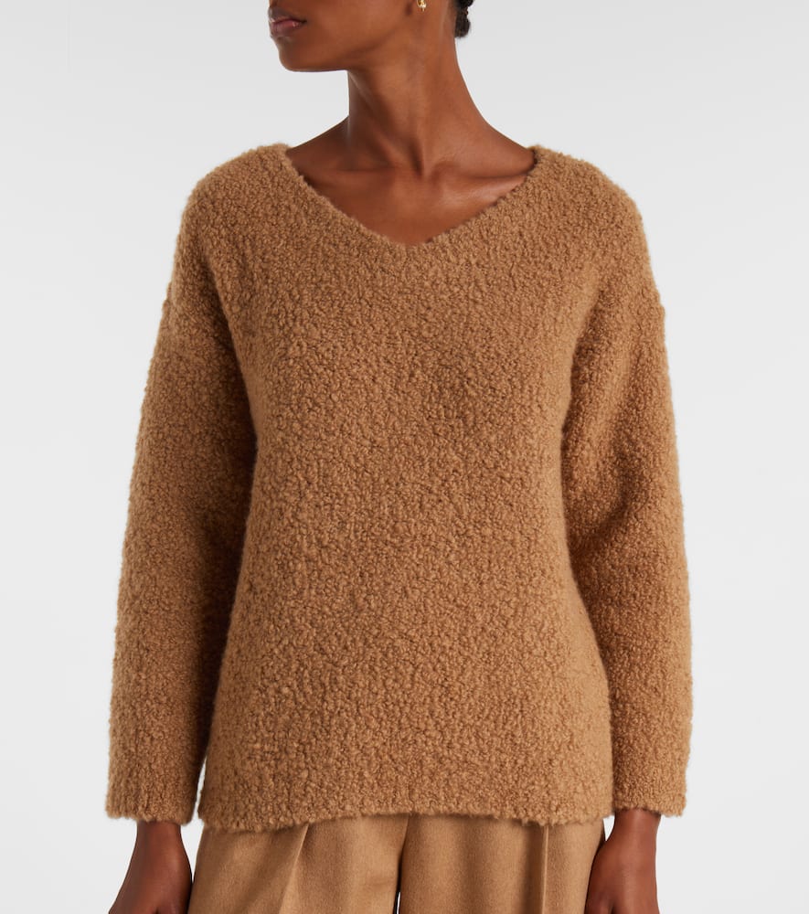 Max Mara Pantera Camel Hair And Silk Sweater In Brown