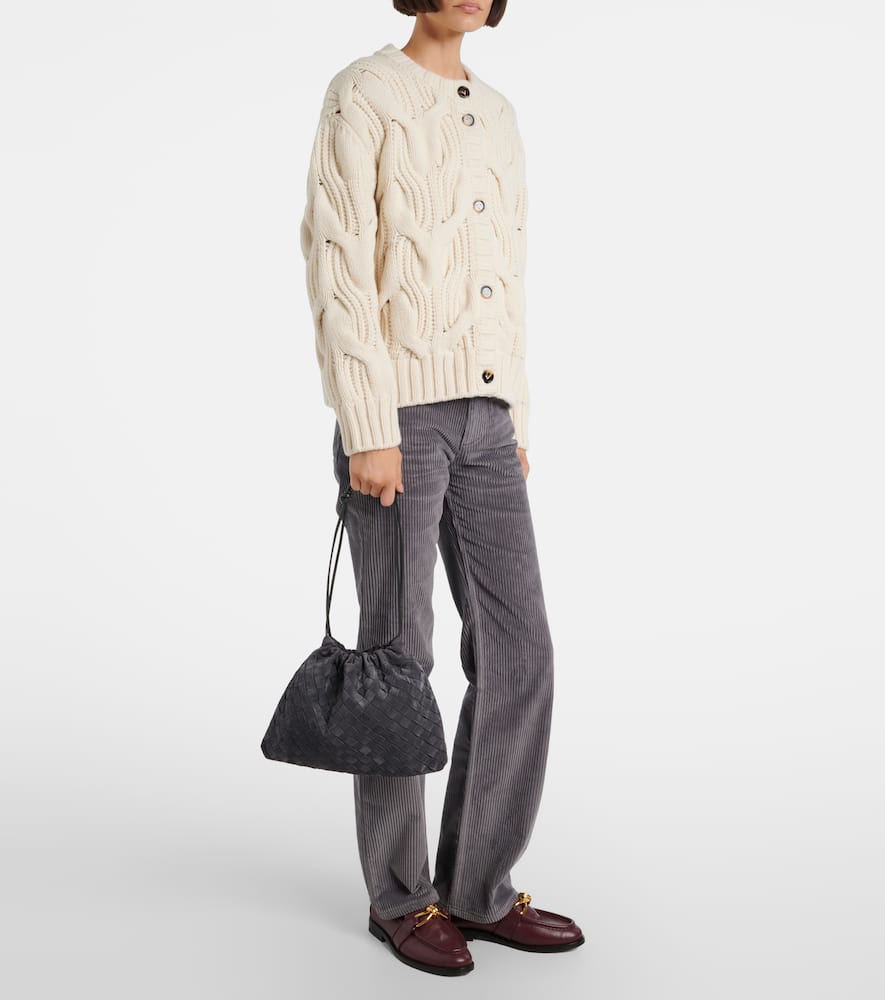 Bottega Veneta Dustbag Small Intrecciato Suede Pouch In Gray