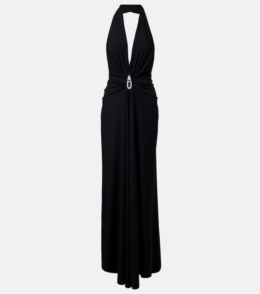 Christopher Esber Embellished ruched jersey maxi dress