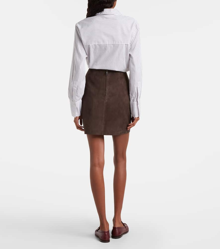 Rotate Birger Christensen Suede Miniskirt In Brown