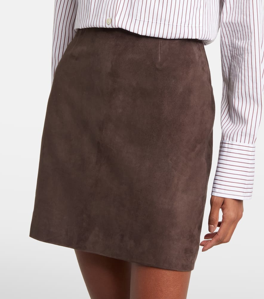 Rotate Birger Christensen Suede Miniskirt In Brown