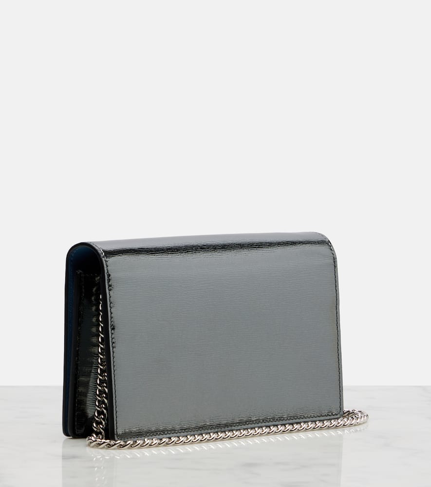 Gucci Gg Marmont Leather Wallet On Chain In Gray