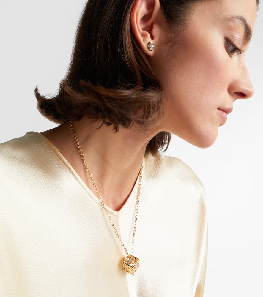 Sydney Evan 14kt Gold Charm Necklace With Diamonds In Gold