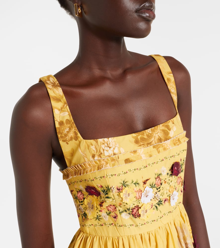 Agua By Agua Bendita Barbara Floral-appliqué Cotton Maxi Dress In Yellow