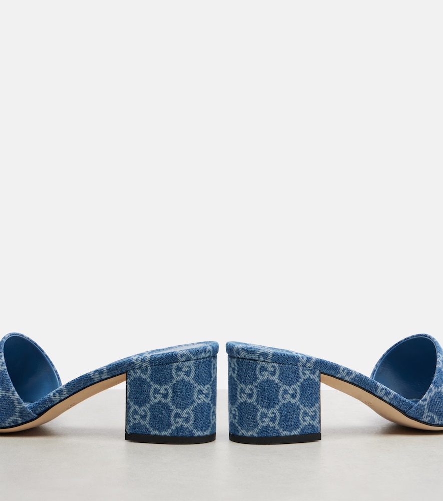  Gucci Gucci Pantoletten Horsebit Gg Aus Denim 
