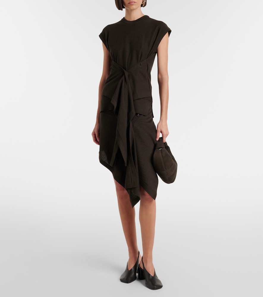 Asymmetric Wool-Blend Miniskirt