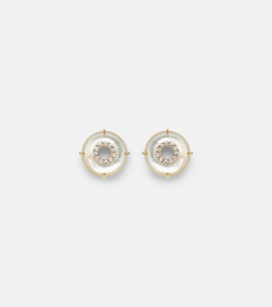 Mateo 14kt gold earrings with diamonds and pearls