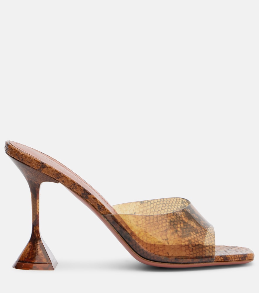 Lupita Snake-Print Pvc Mules
