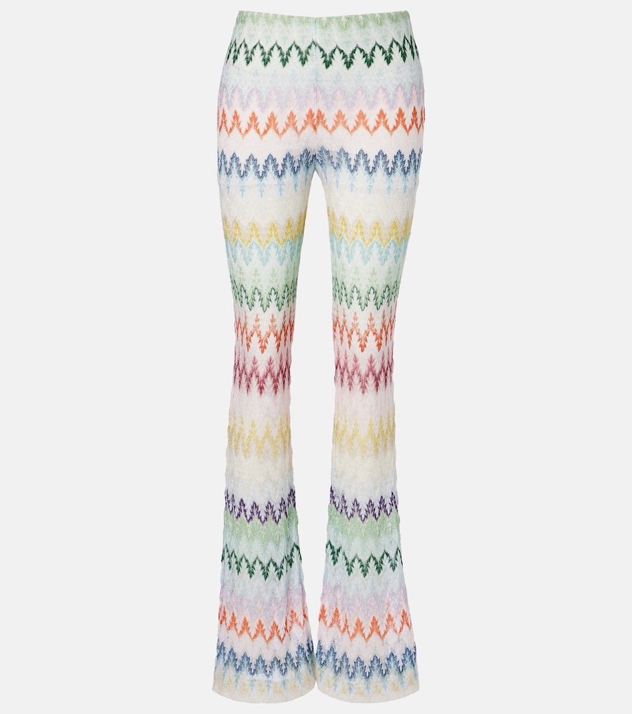 Missoni Women's Multicoloured Open-Knit Lame Flared Pants UK Size 12 - Mytheresa