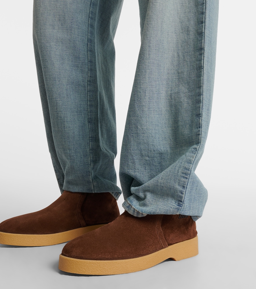 Miu Miu Shearling-lined suede boots