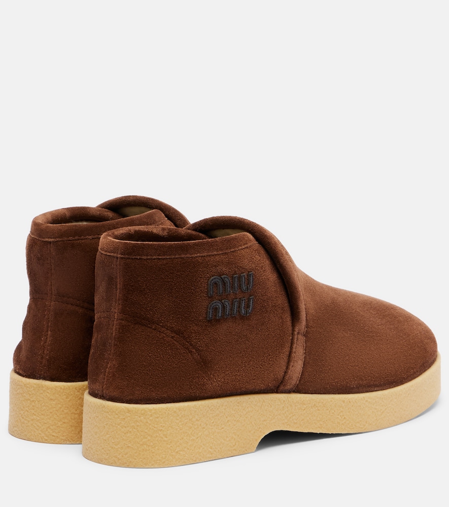  Miu Miu Miu Miu Shearling-lined Suede Boots 