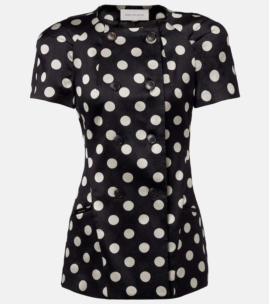 Dries Van Noten Dries Van Noten Polka-dot double-breasted blazer　ドリス ヴァン ノッテン ポルカドット ダブルブレスト ブレザー