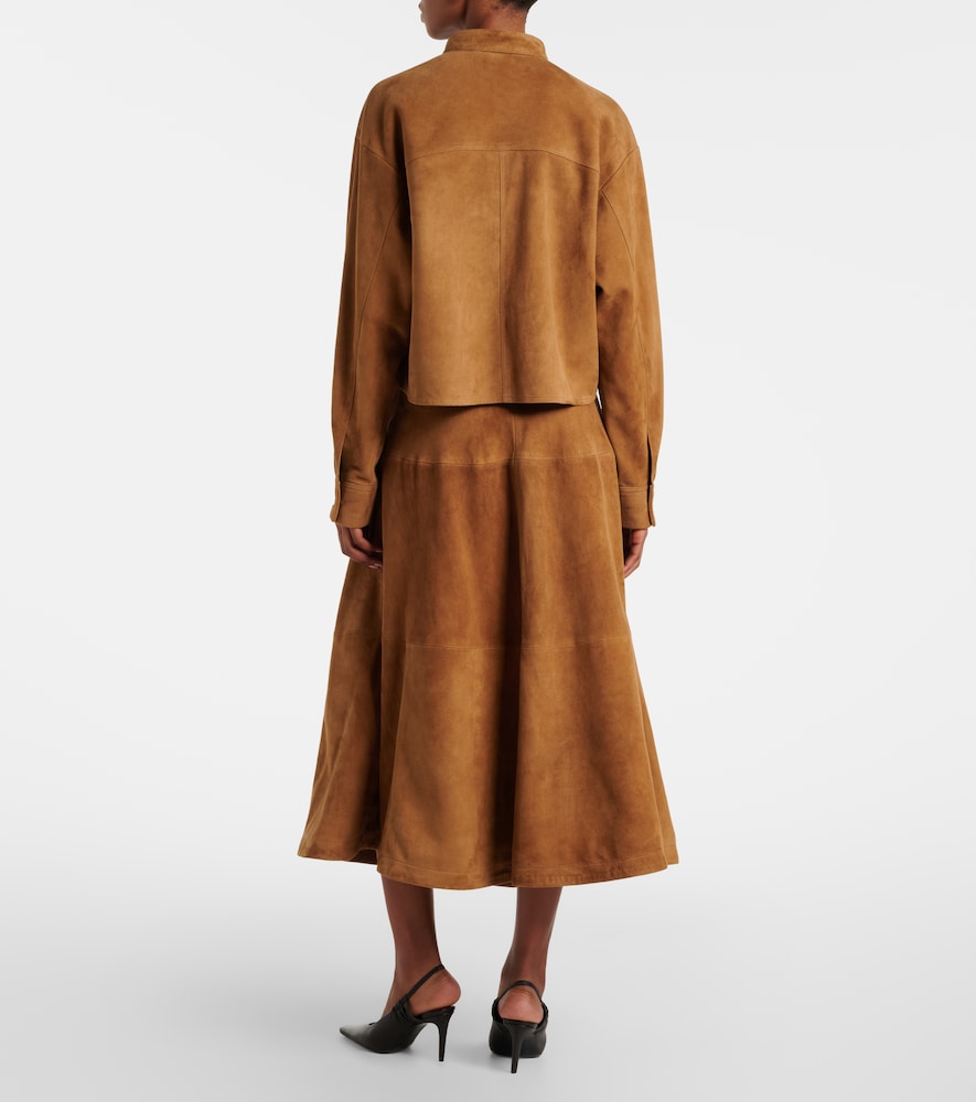  Nour Hammour Nour Hammour Opera Suede Midi Skirt 