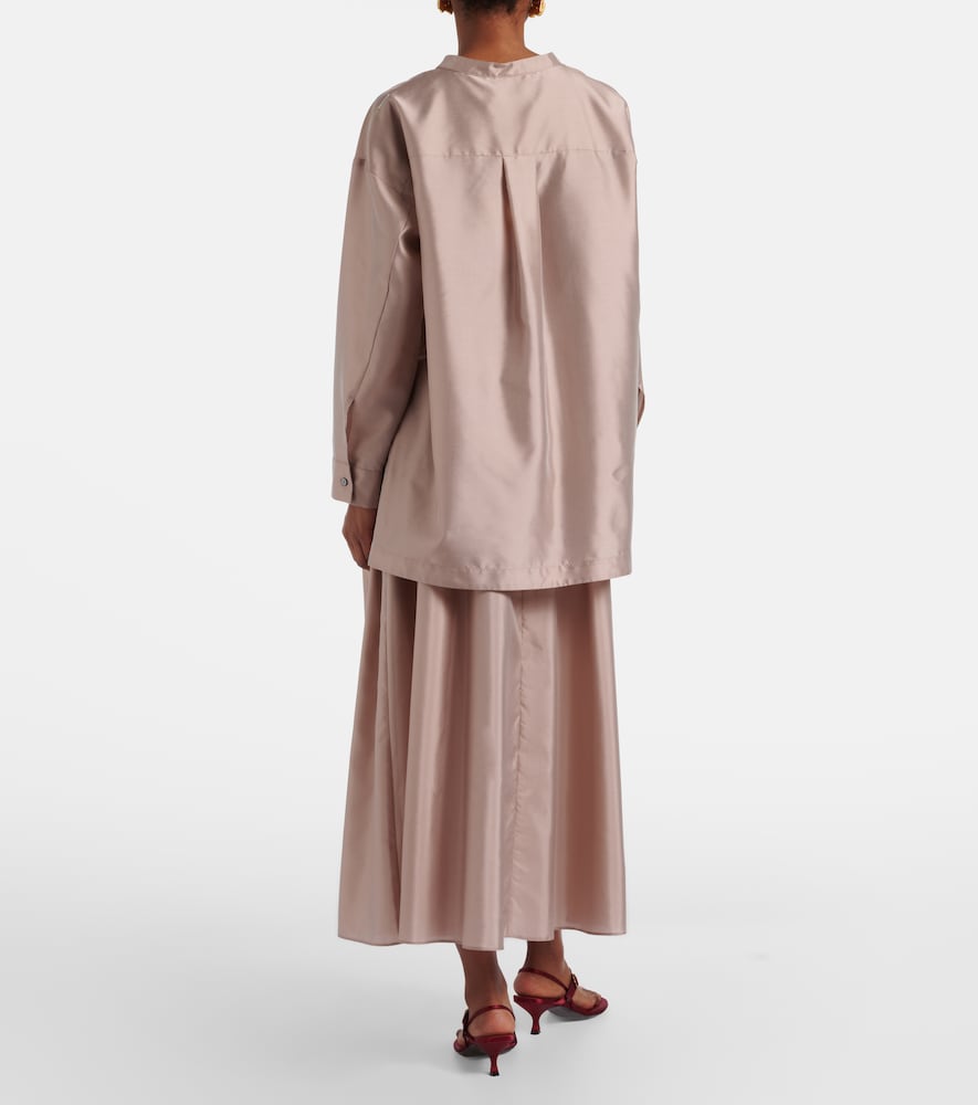  's Max Mara 's Max Mara Effetto Pleated Taffeta Midi Skirt 