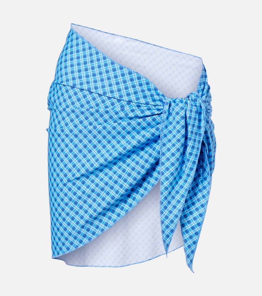 Montce Draped plaid beach cover-up