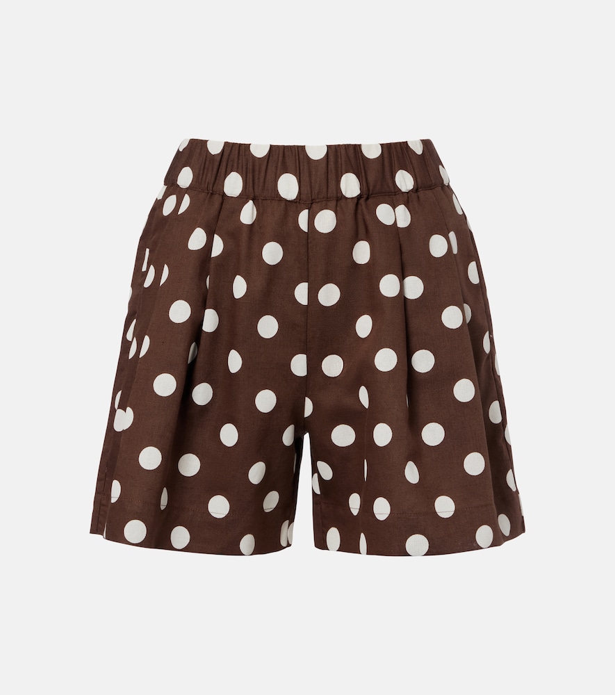 Asceno Zurich polka-dot linen and cotton shorts