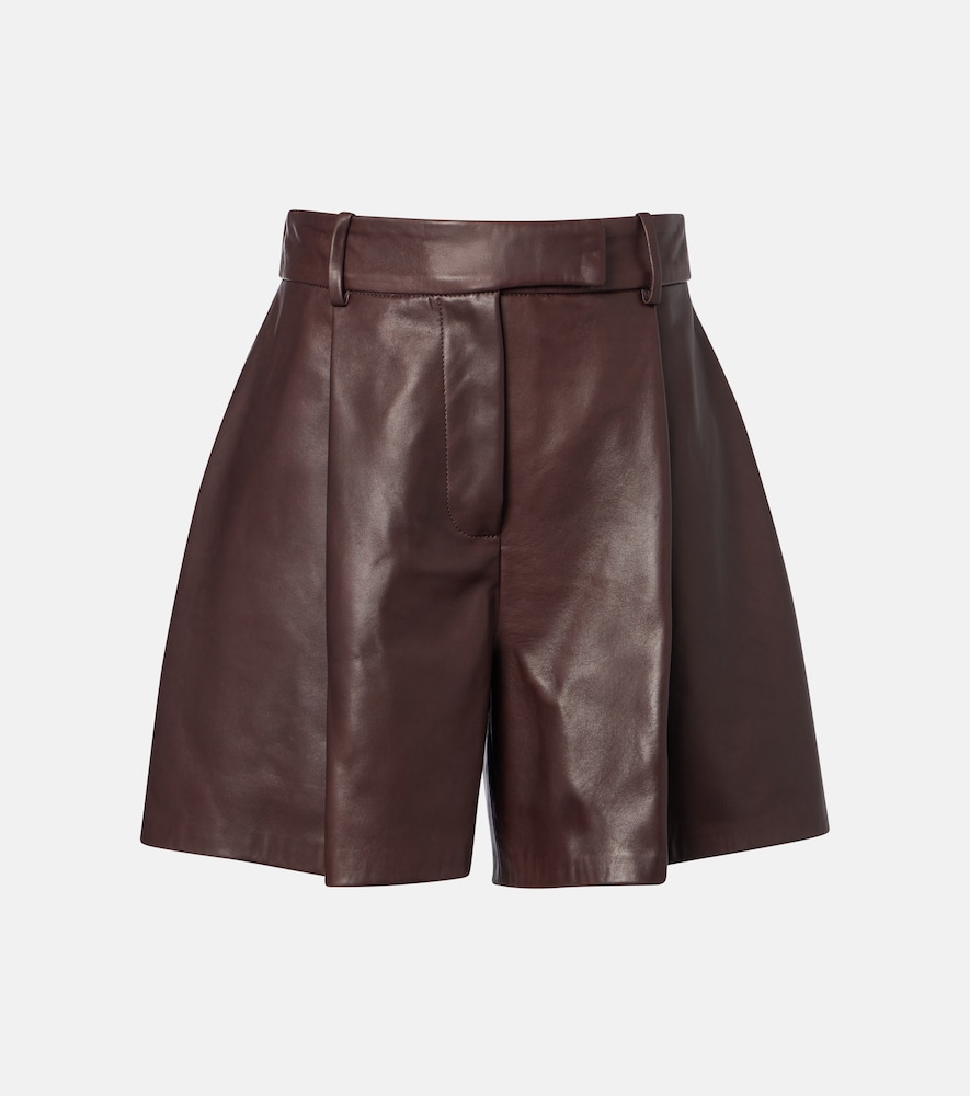 Nour Hammour Jonah pleated leather shorts | Thumbnail 6