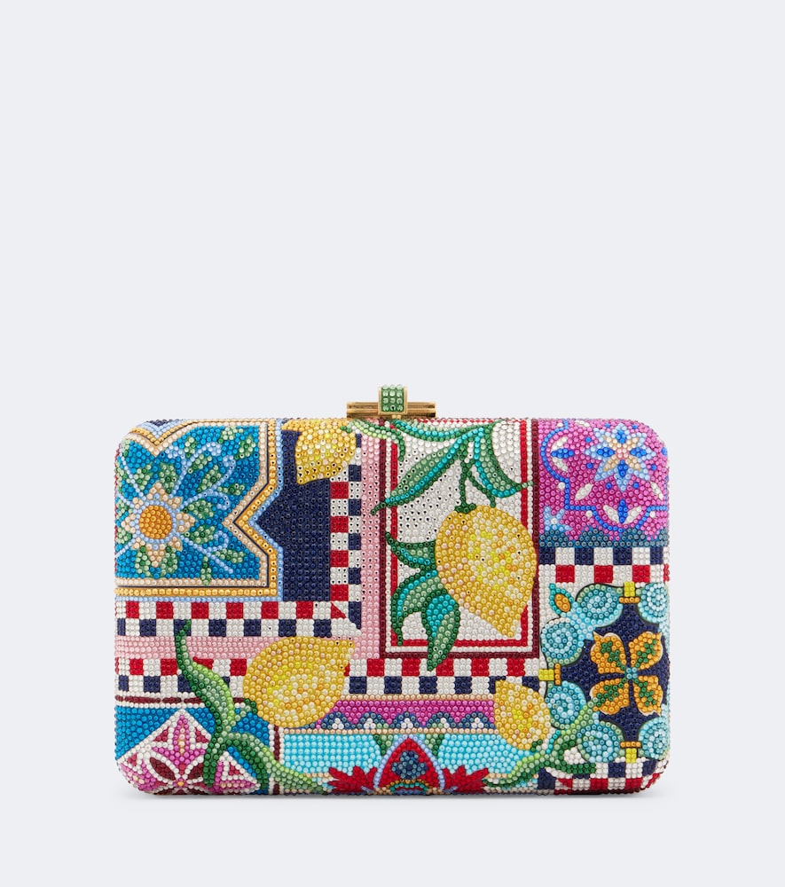 Judith Leiber Slim Slide Ceramica Embellished Clutch In Multi
