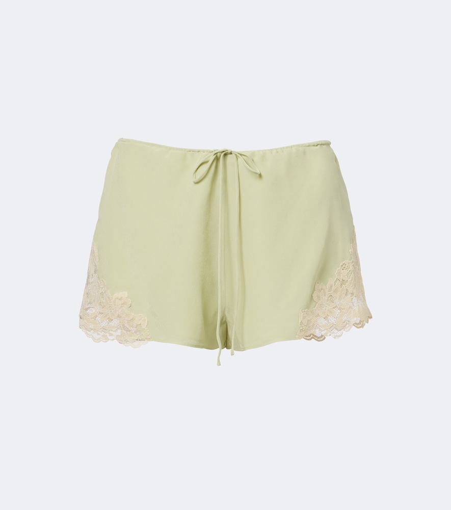 Shorts Elia in crêpe de chine con pizzo