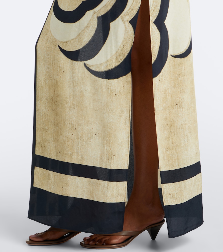 Sir . Sona Printed Silk Maxi Dress In Black