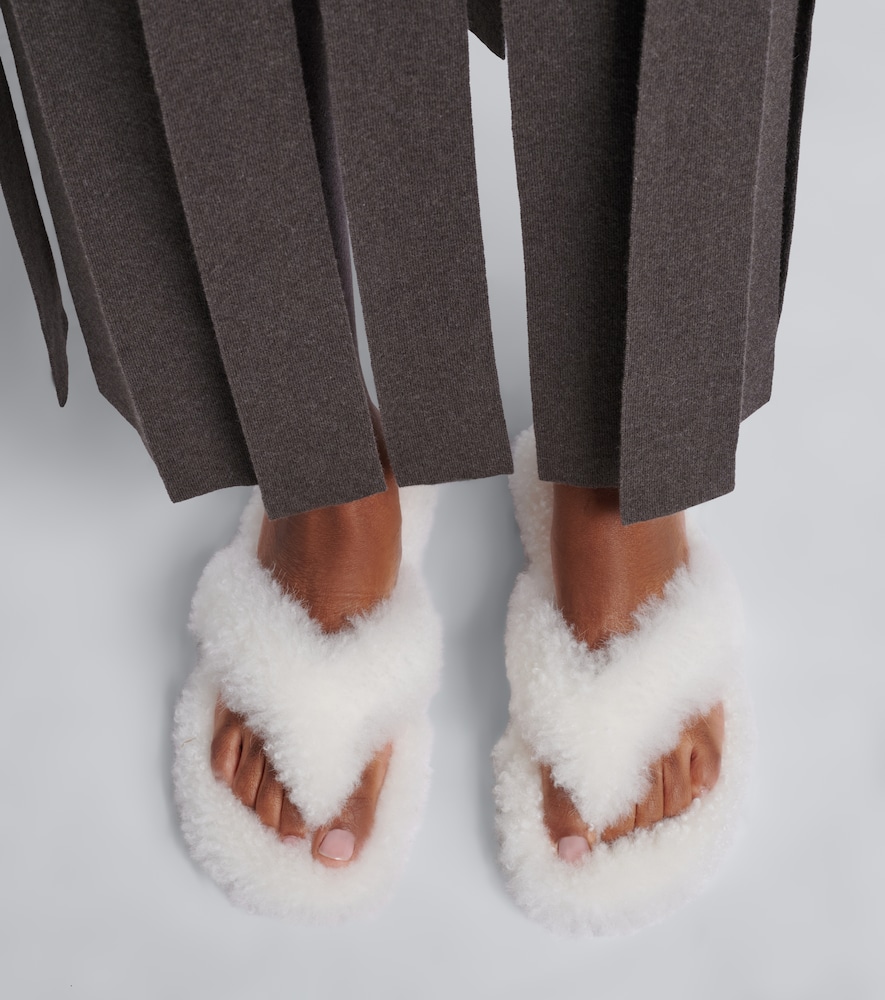 Home Shearling Thong Sandals
