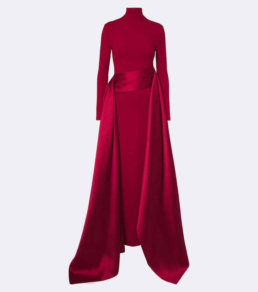 Robe Olivia aus Crêpe mit Satin