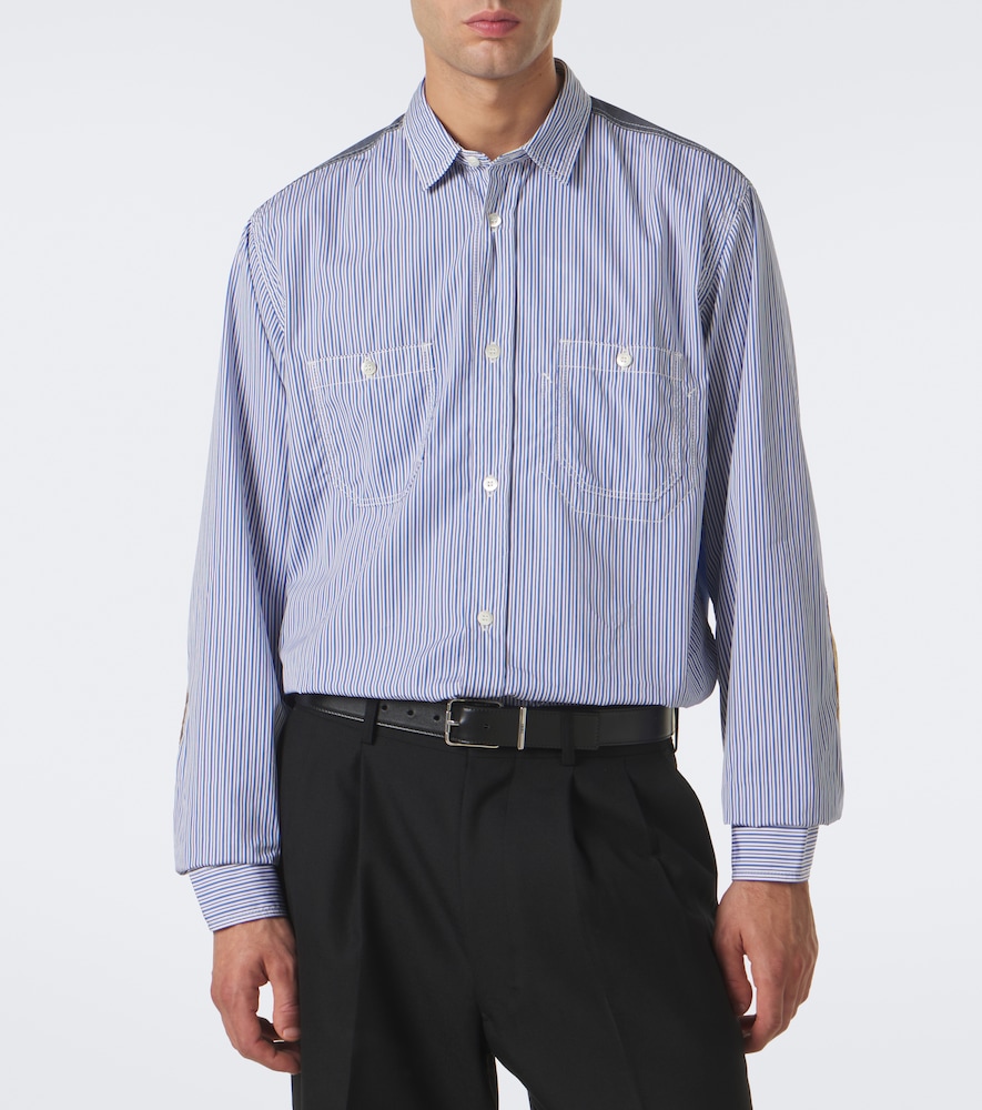 Paneled Striped Cotton Shirt