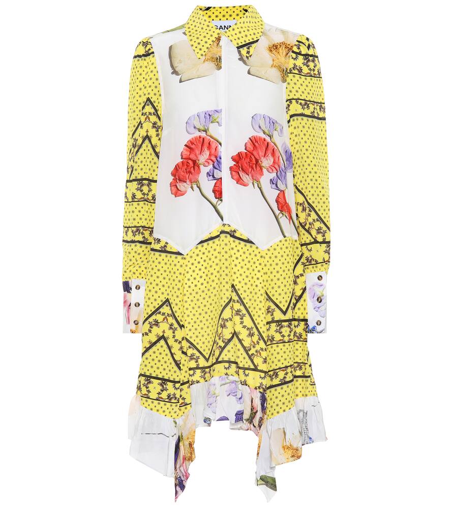 Ganni Dresses PRINTED SILK-BLEND MIDI DRESS