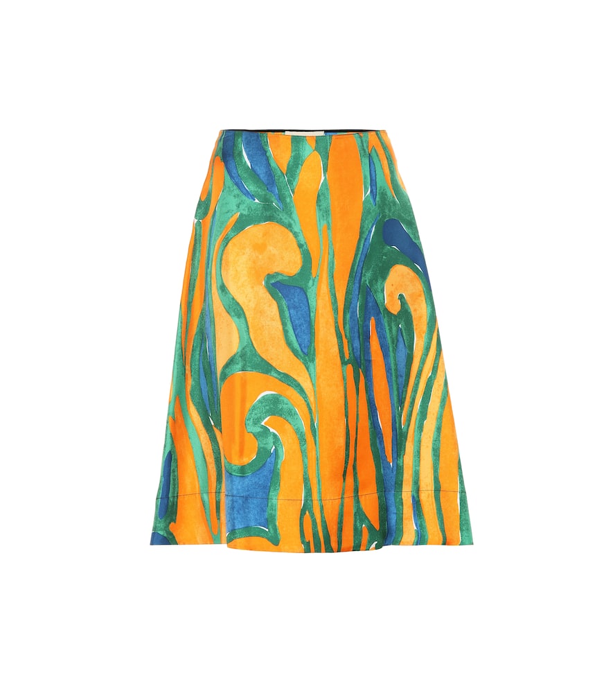 MARNI PRINTED SILK SKIRT,P00399536