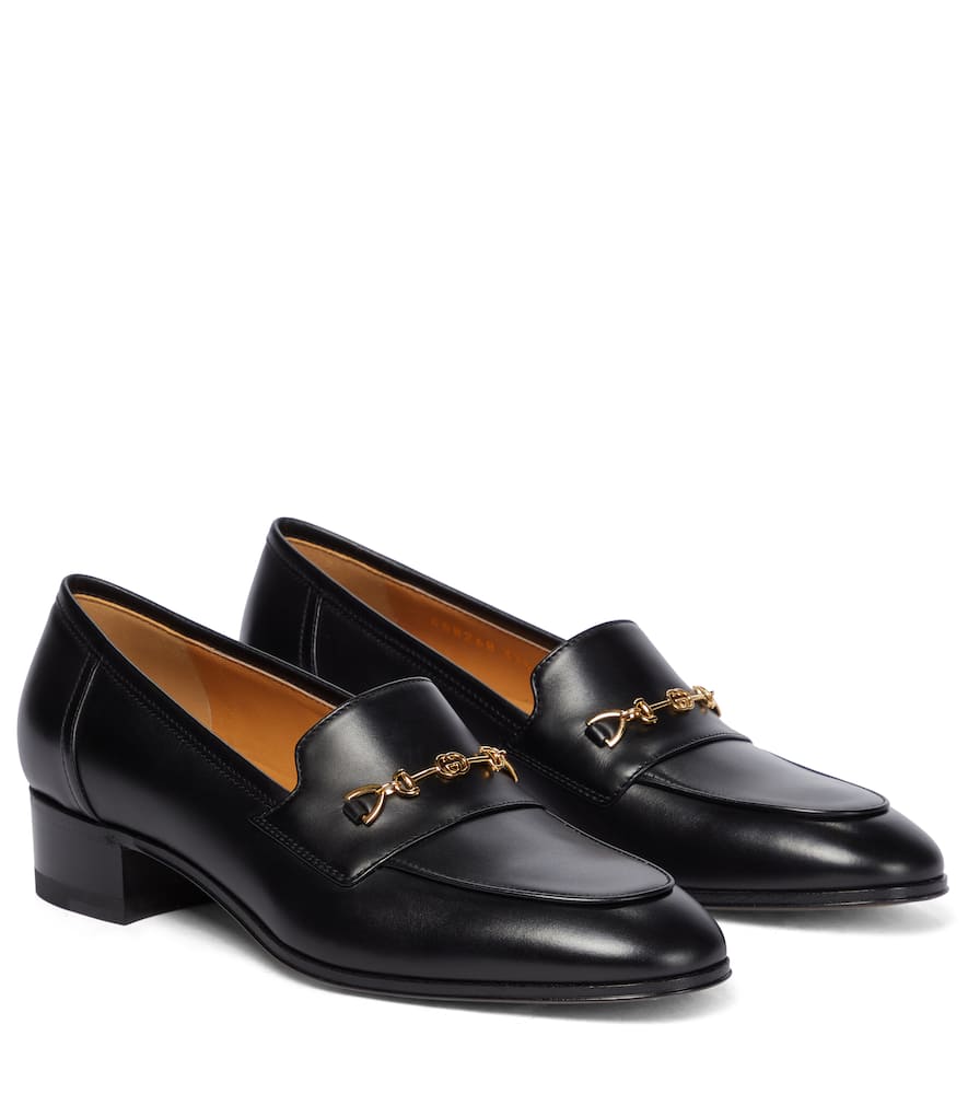 Click to view more detailed imagery on our partner's website Gucci Gg Horsebit Leather Loafers In Black