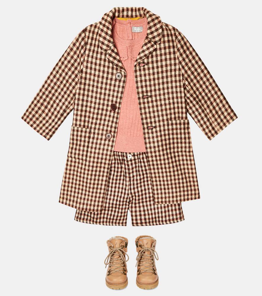 Caramel Alastar Checked Wool Shorts In Checked