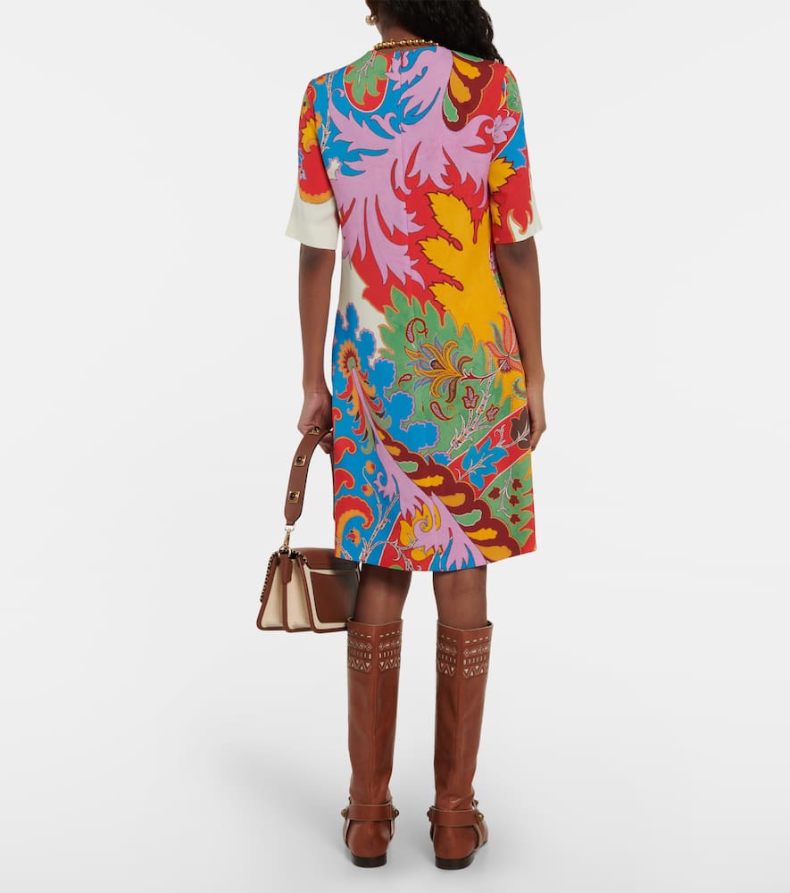 Etro Printed Jersey Minidress In 1