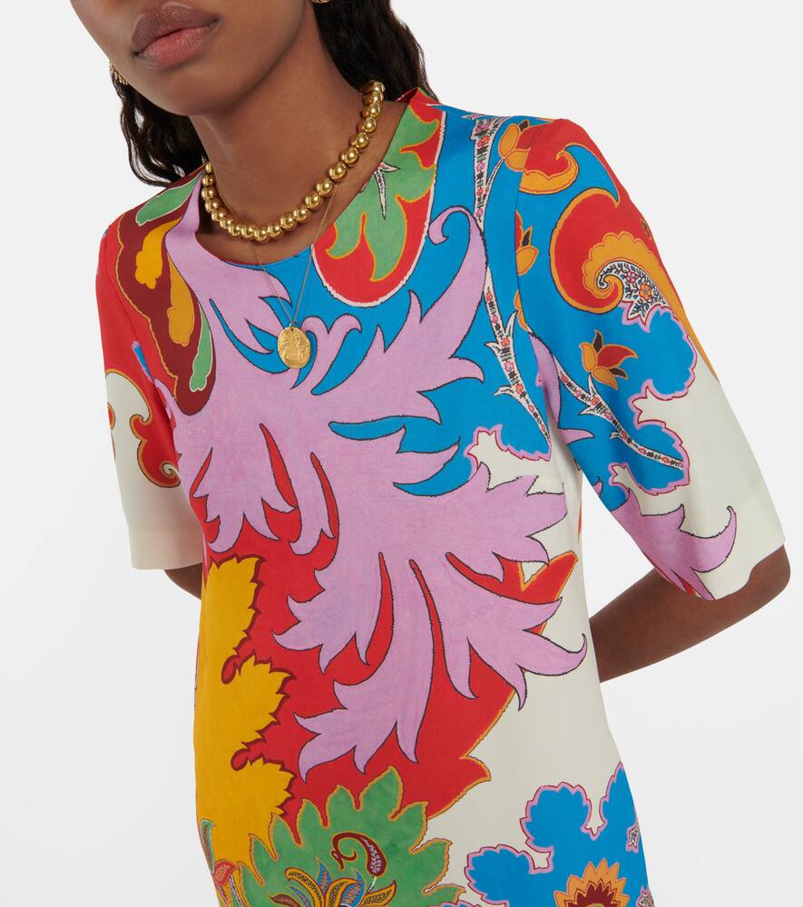 Etro Printed Jersey Minidress In 1