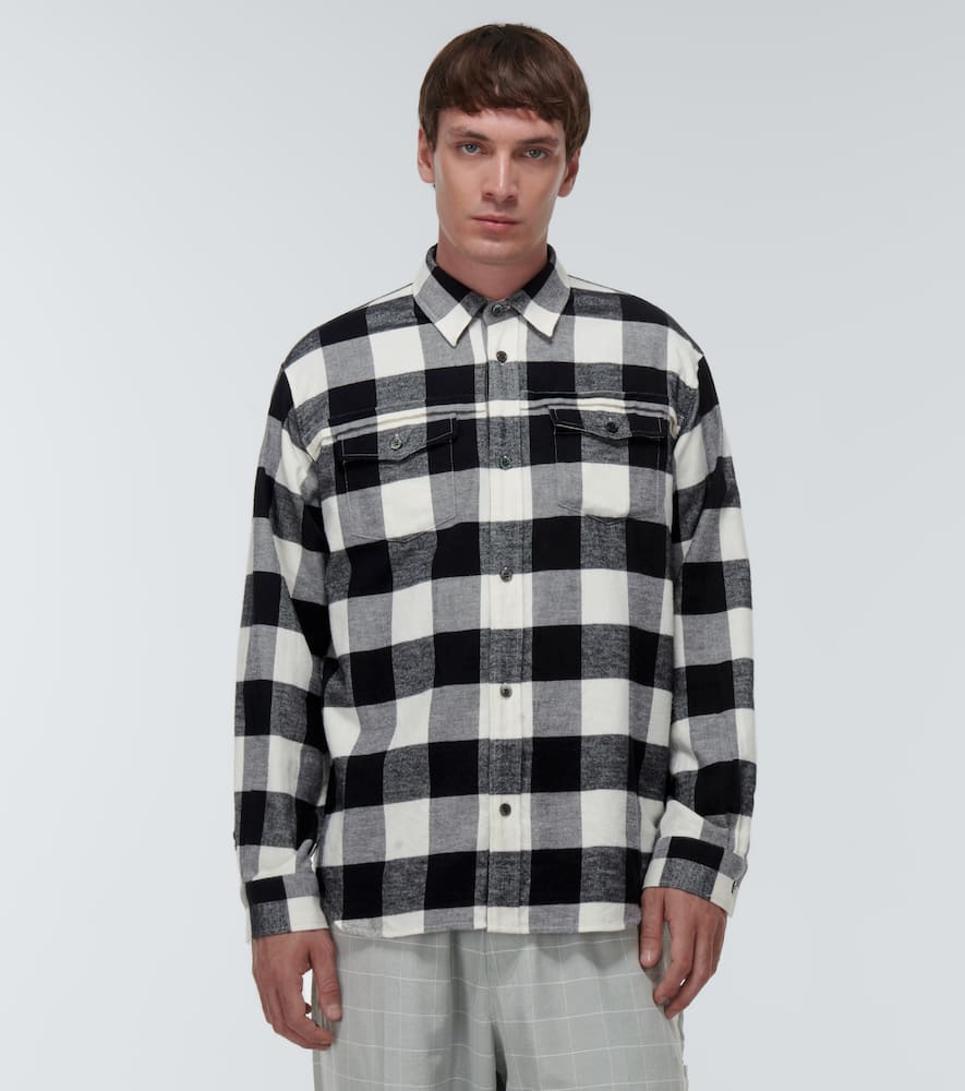 Shop Undercover Checked Cotton Shirt In White Ck