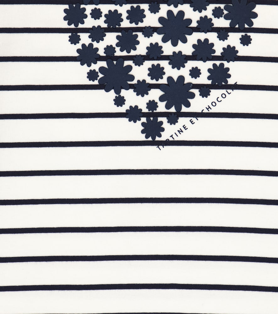 Tartine Et Chocolat Striped Cotton-blend Top In Craie