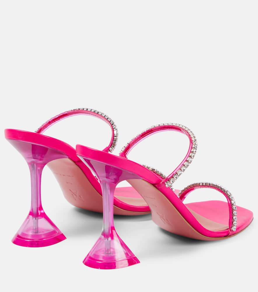 Amina Muaddi Gilda 95 Embellished Pvc Sandals In Pink