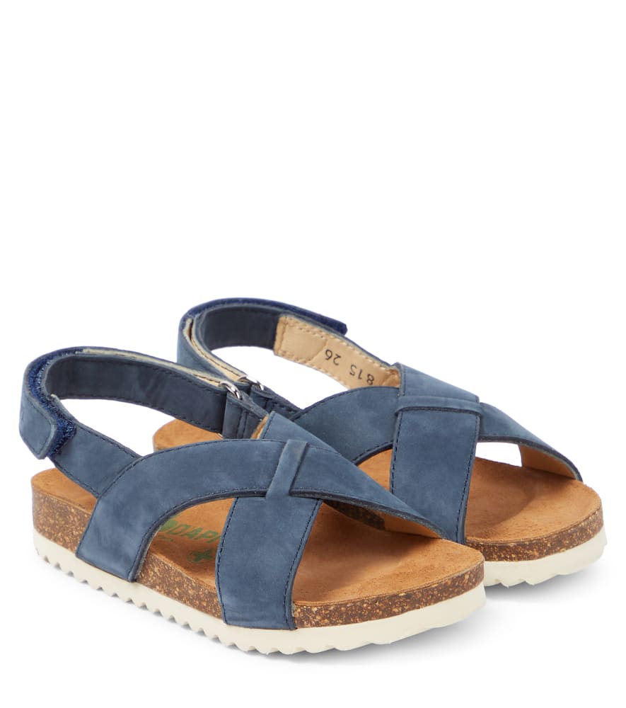 Pom D'api Groot Suede Sandals In Nubuck Marine
