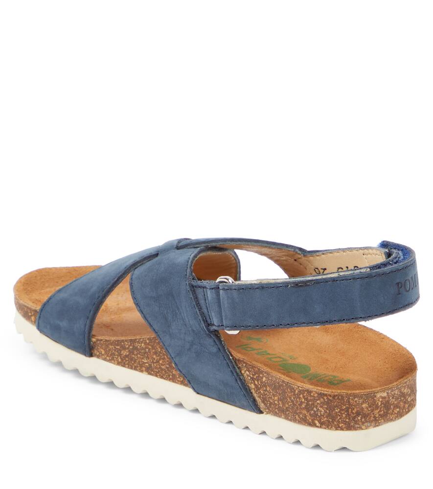 Pom D'api Groot Suede Sandals In Nubuck Marine