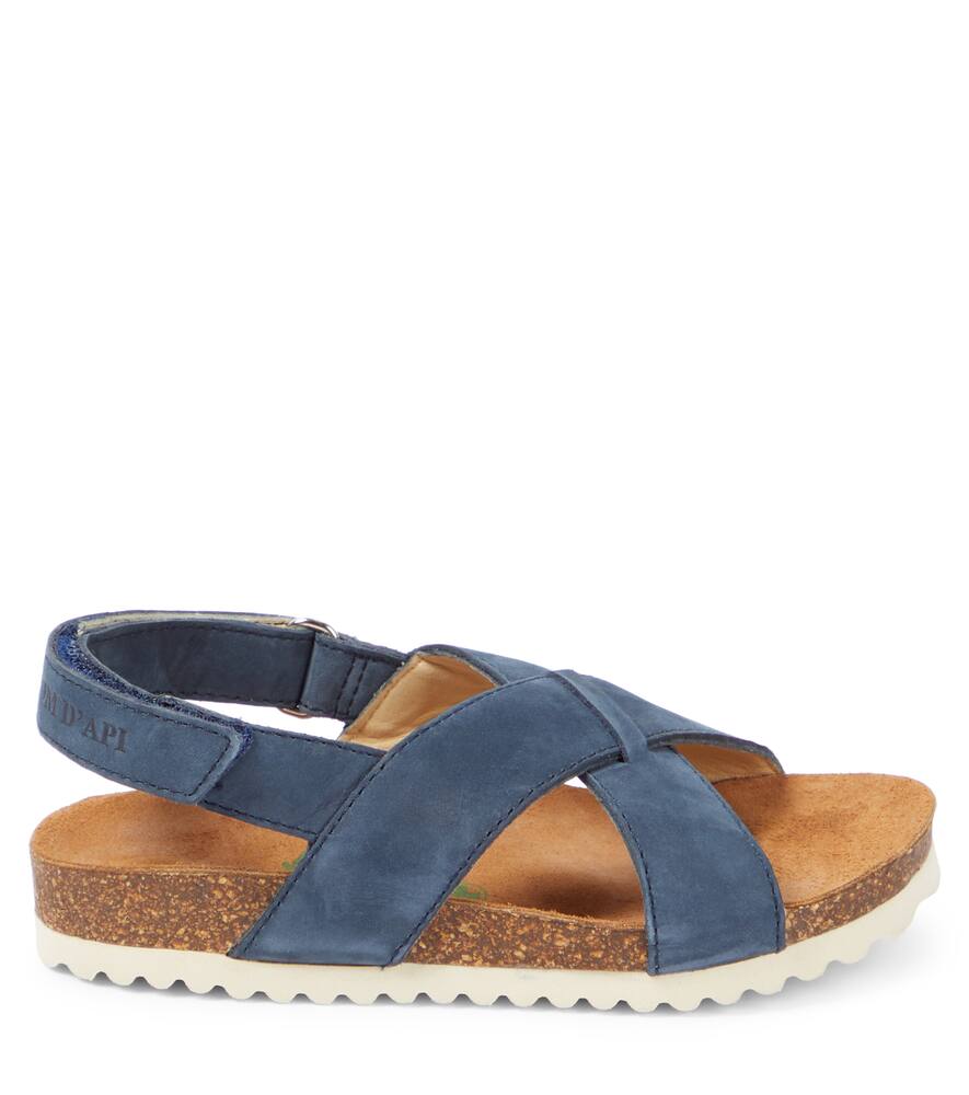Pom D'api Groot Suede Sandals In Nubuck Marine