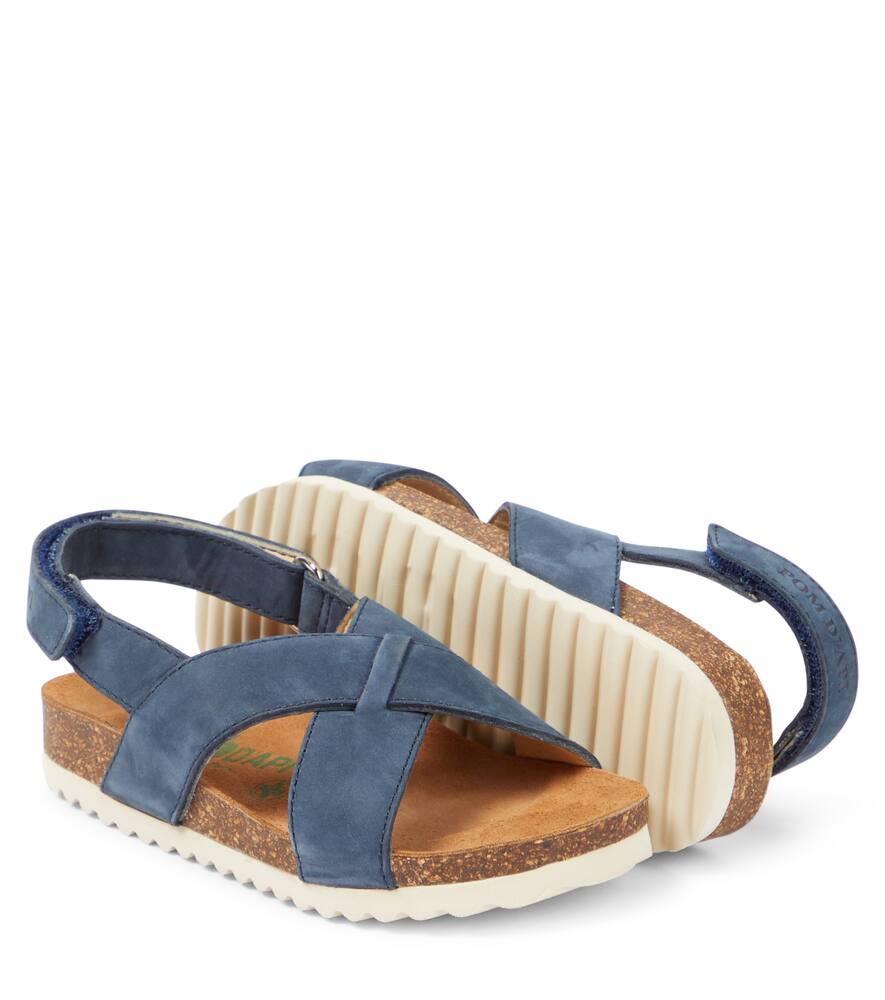 Pom D'api Groot Suede Sandals In Nubuck Marine