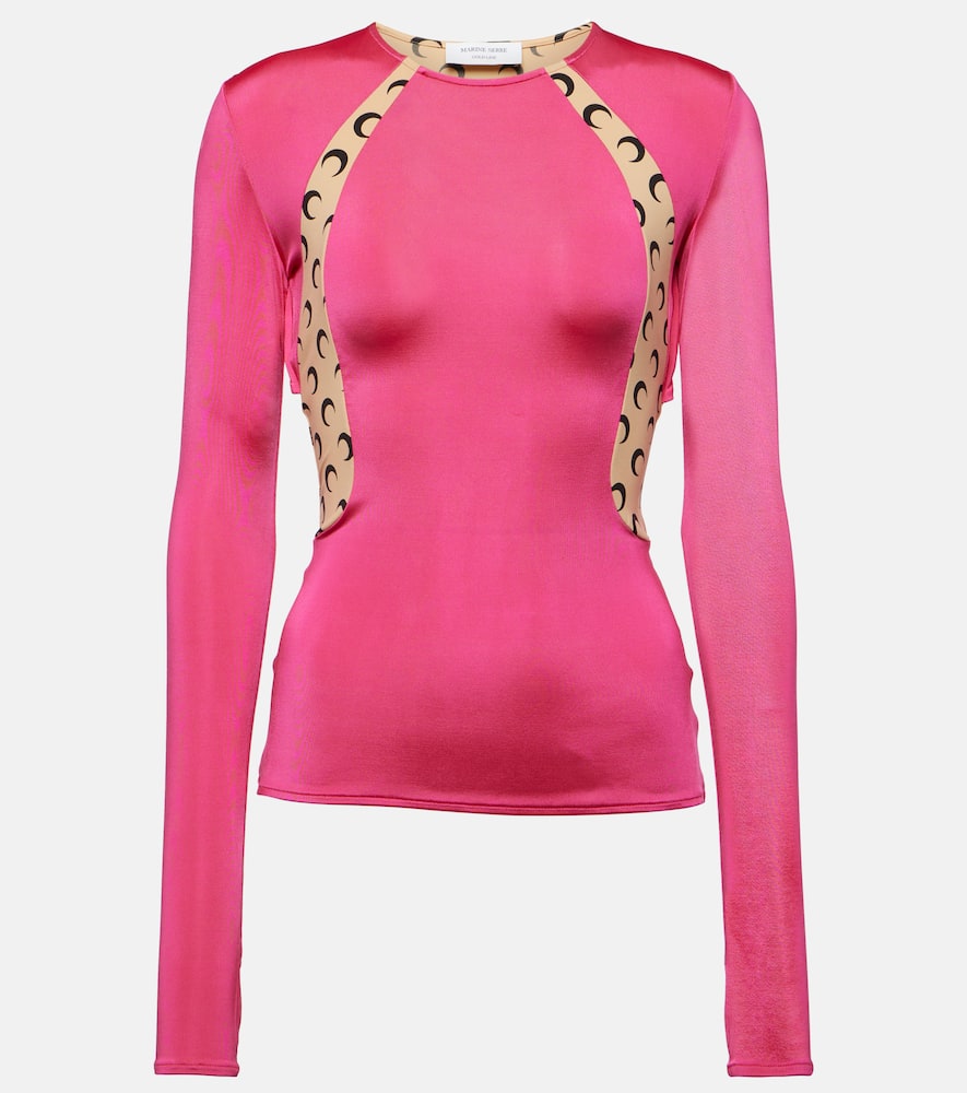 Marine Serre Regenerated cutout jersey top