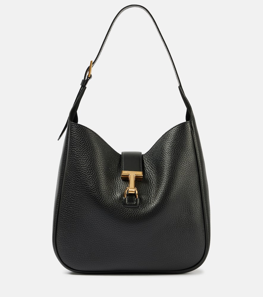 Tom Ford Monarch Medium Leather Tote Bag In Black