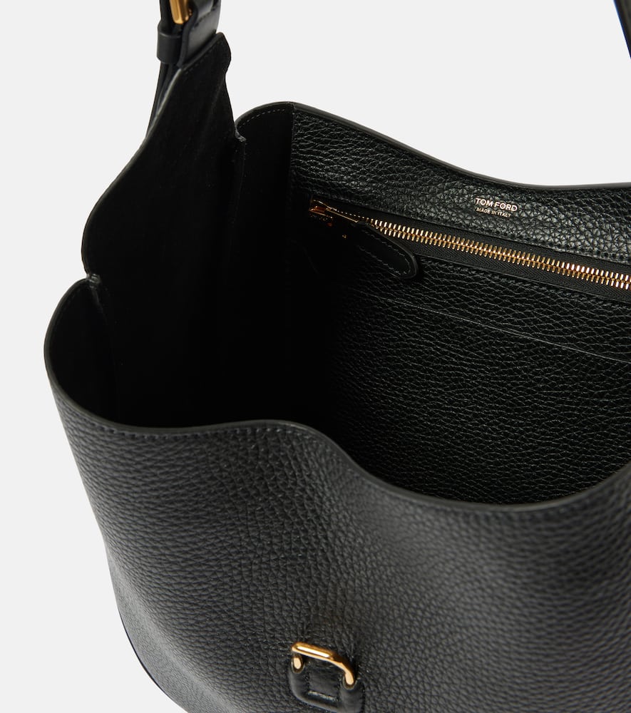 Tom Ford Monarch Medium Leather Tote Bag In Black